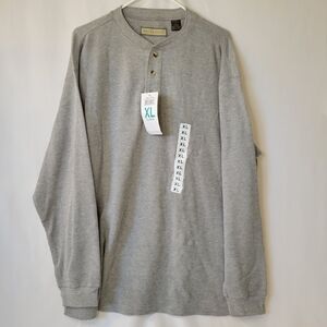 NATURAL LIFE Gray Long Sleeve Henley Shirt